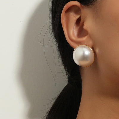 Big Simulated Pearl Earrings Temperament Simple White Statement Earrings For Women Korean Earrings eprolo BAD PEOPLE