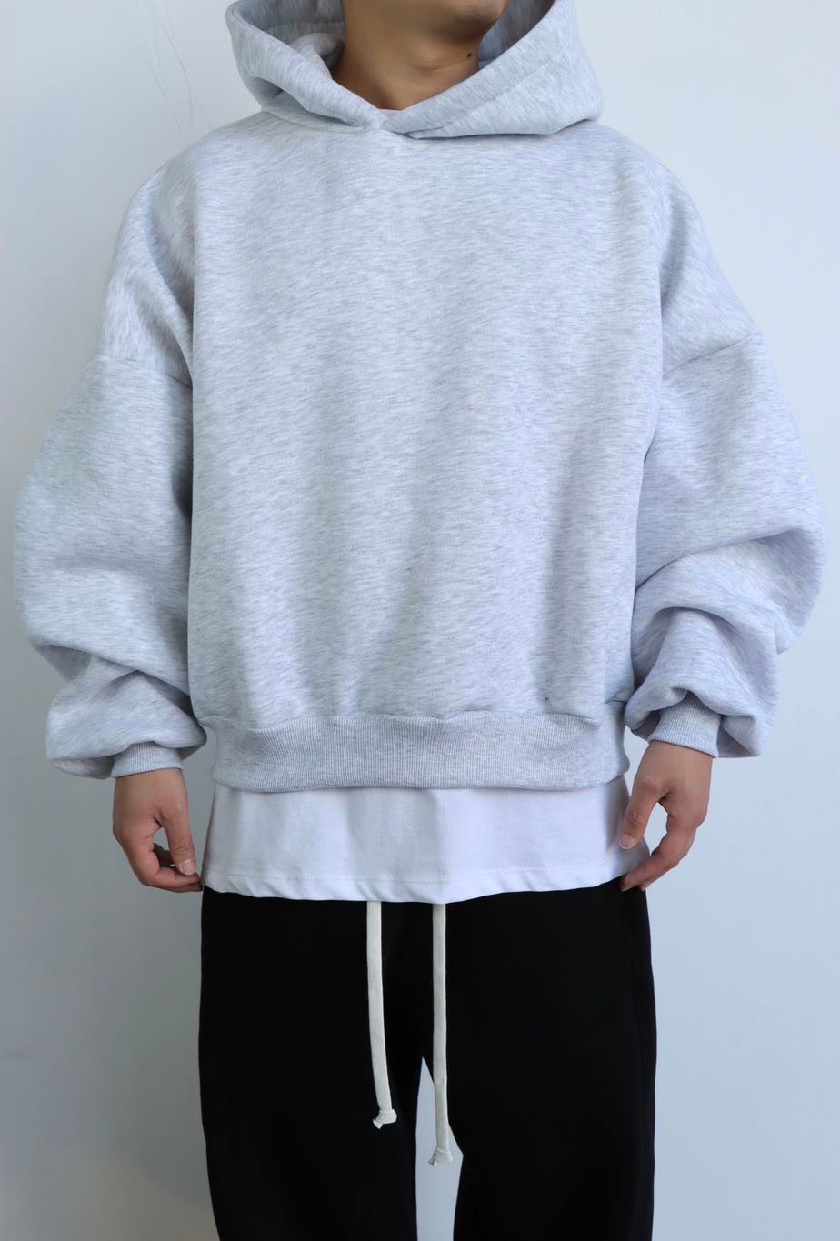 Felpa boxy uomo hoodie drip grigio
