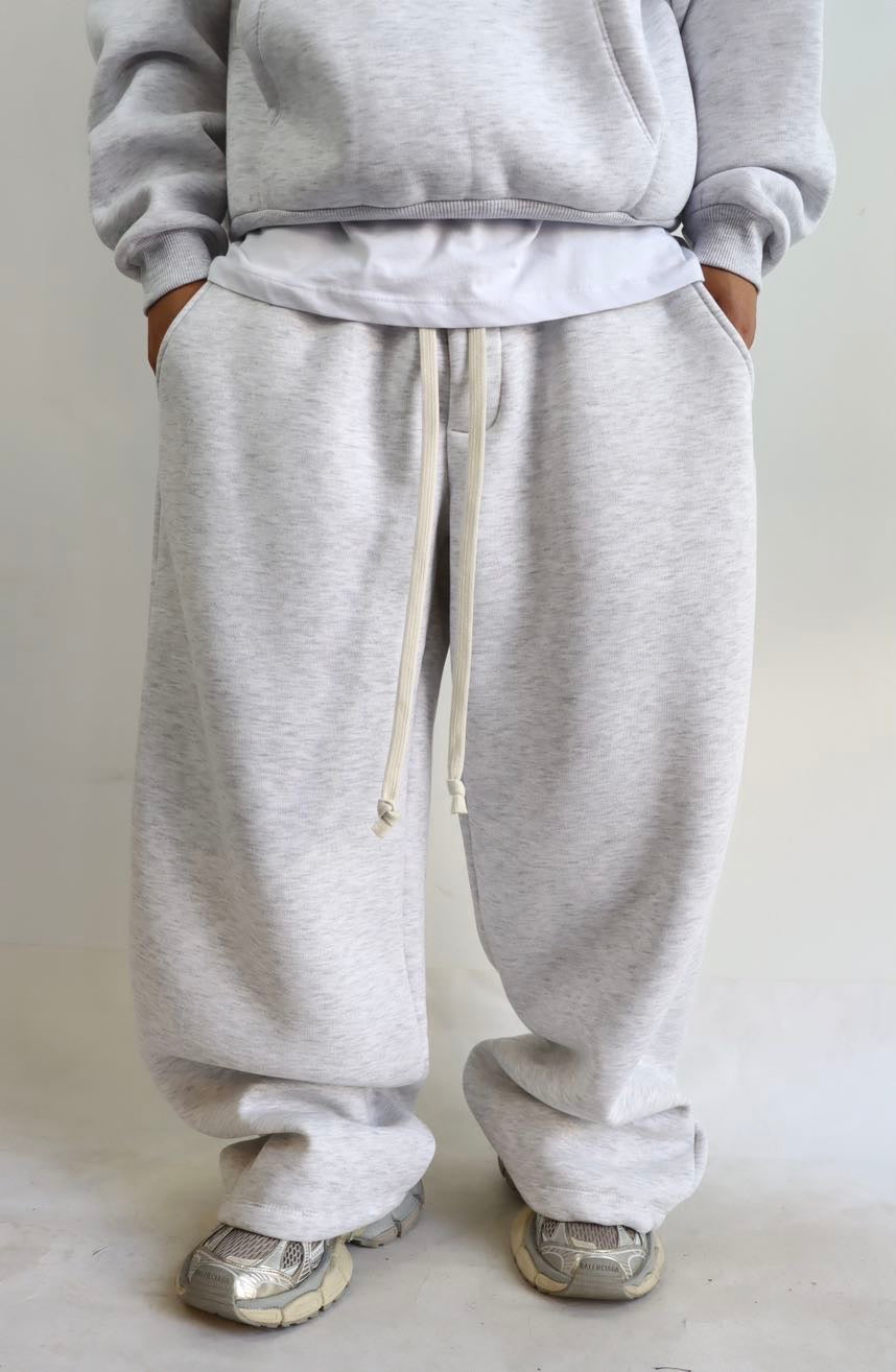 Pantalone tuta felpa baggy grigio