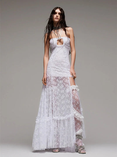 Abito lungo donna scollato White MUST HAVE