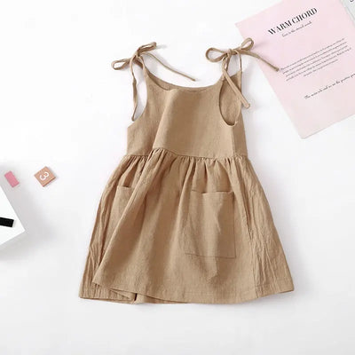 Abito smanicato kids svasato Khaki KIDS
