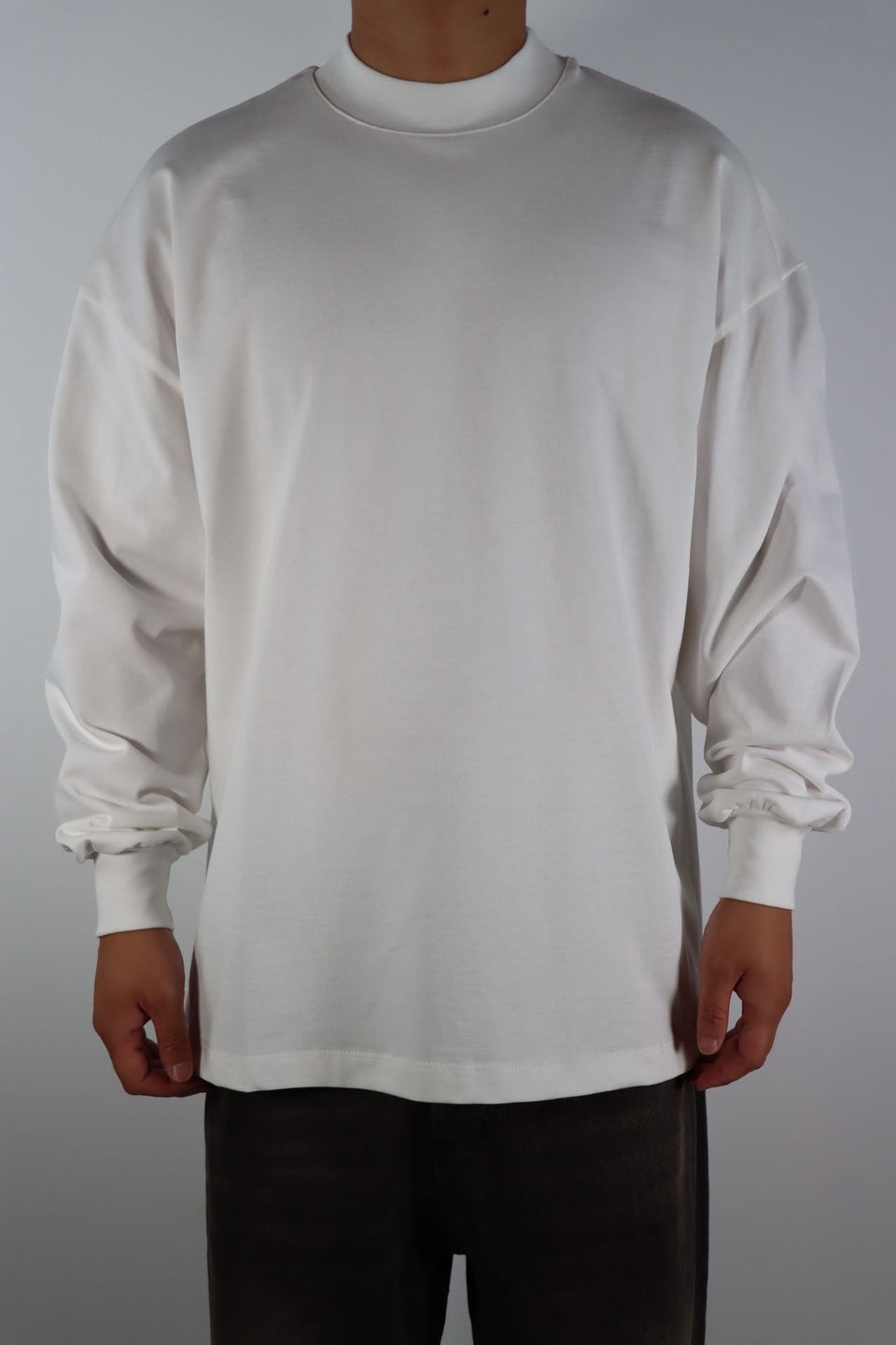 Maglia basic 360gr uomo manica lunga drip panna