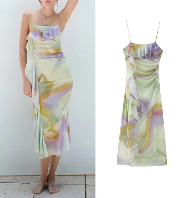 Long women's patterned dress