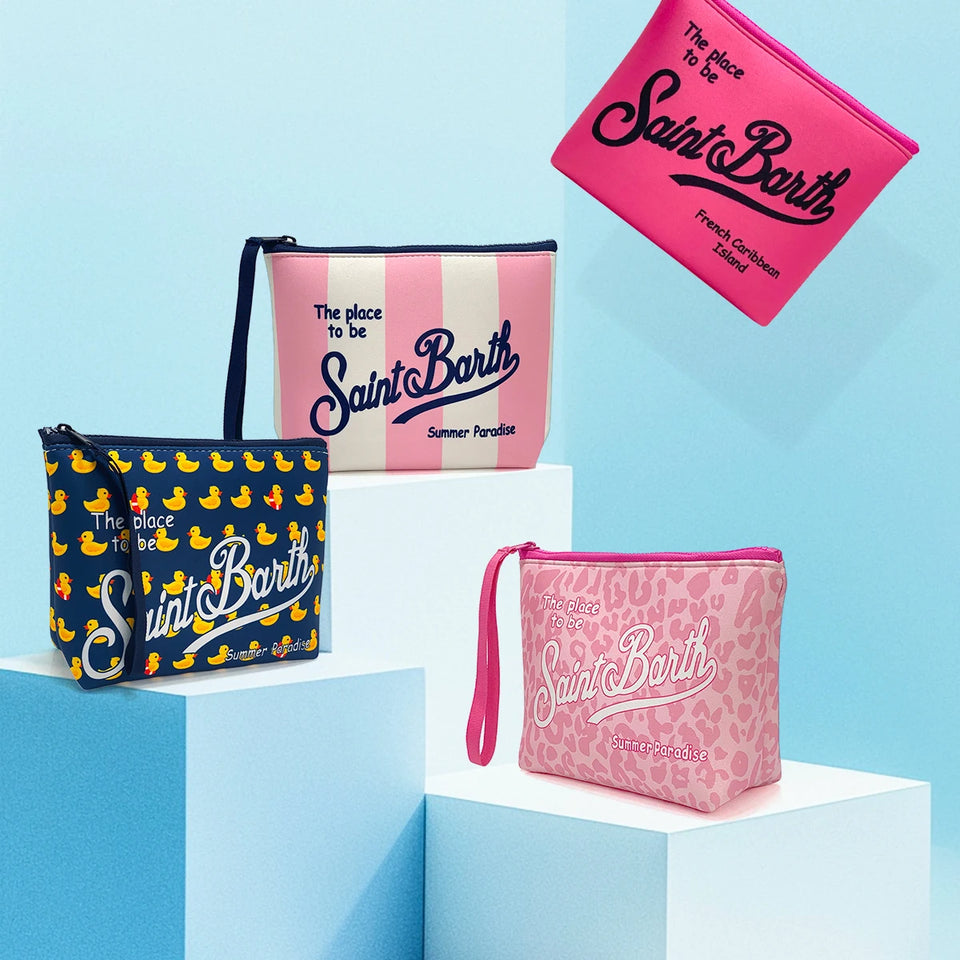 S-Saint B-Barth Striped Zip-up Clutch Bag