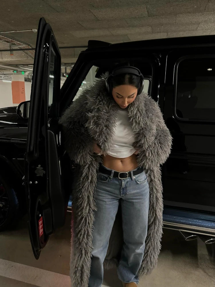 Pelliccia cappotto oversize donna ecologica