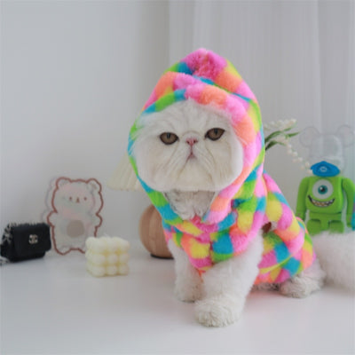 Pet Clothes Puppy Outfit Vest Warm Colorful Rainbow PETS BAD PEOPLE