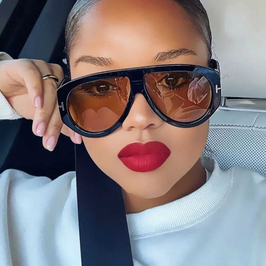Vintage Wide Leg Oval Sunglasses occhiale sole unisex
