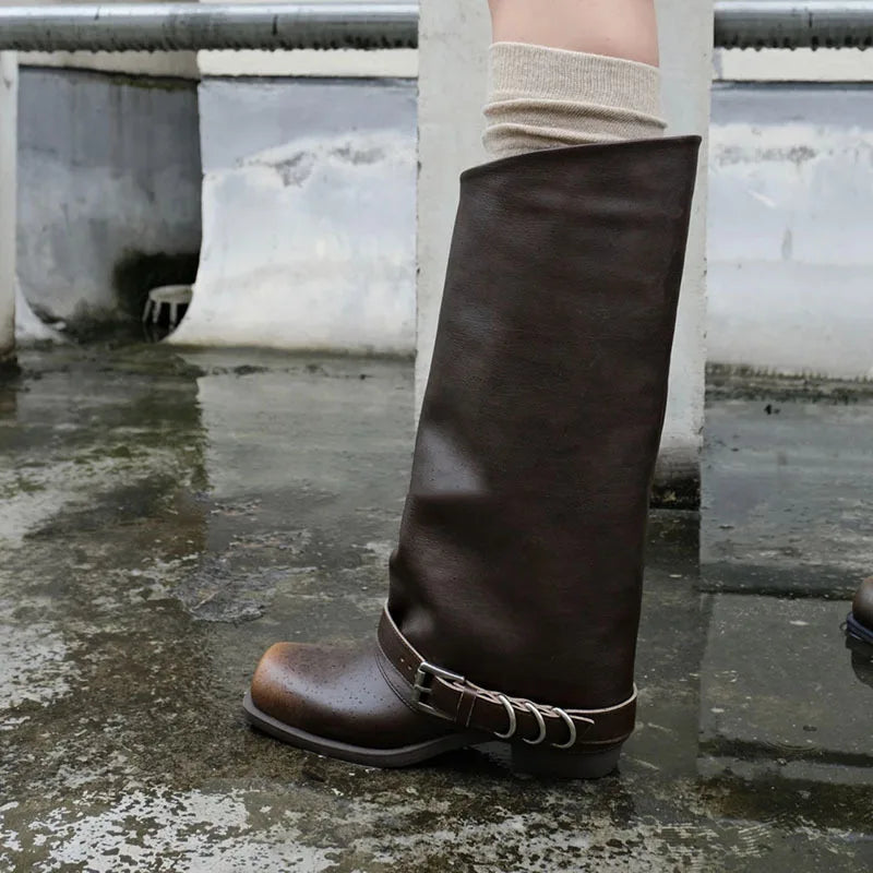 Stivale in pelle fibbia