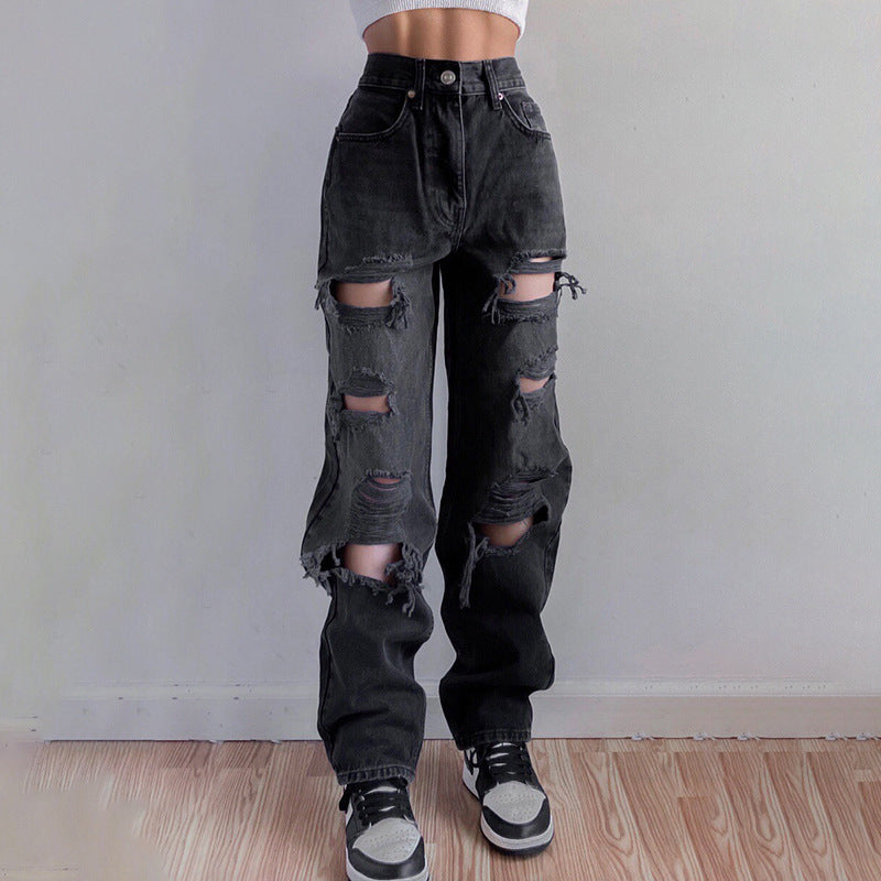 Women's pants with tears