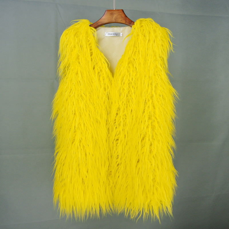 Women's ecological fur gilet colors