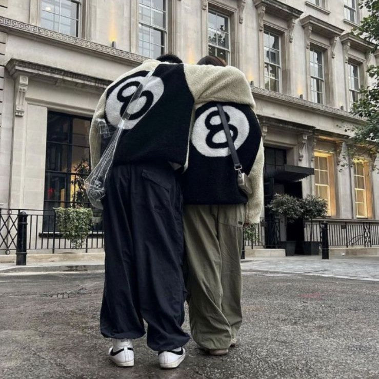 Chaqueta casual suelta de lana de cordero de dos lados