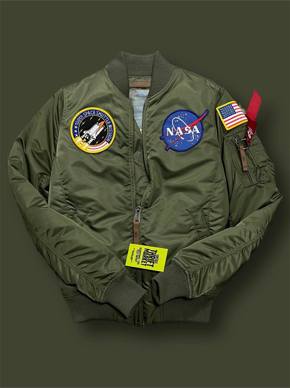 NASA Alpha Industries green bomber jacket