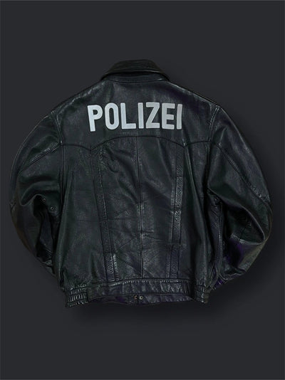 Giubbotto pelle Polizei vintage tg 52 Thriftmarket