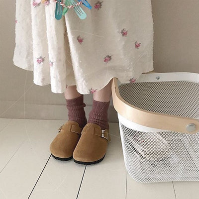 Ciabatta sabot aperta suede kids khaki KIDS