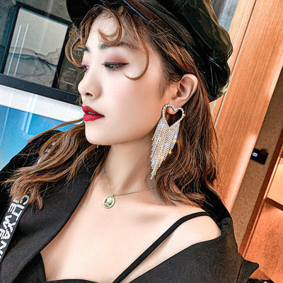 Rhinestone Earrings Women Bijoux Shiny Heart MUST HAVE