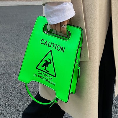 Borsa ecopelle donna caution Green MUST HAVE