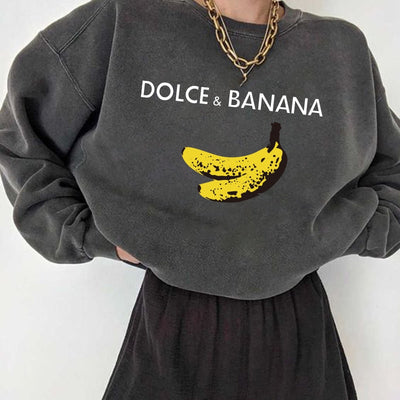 Felpa oversize unisex Dole e Banana Dark Gray MUST HAVE