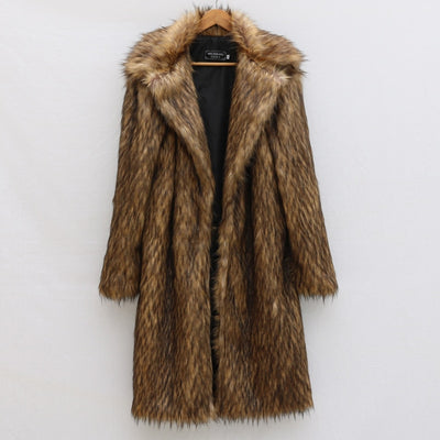 Pelliccia ecologica lunga natural donna Auburn MUST HAVE