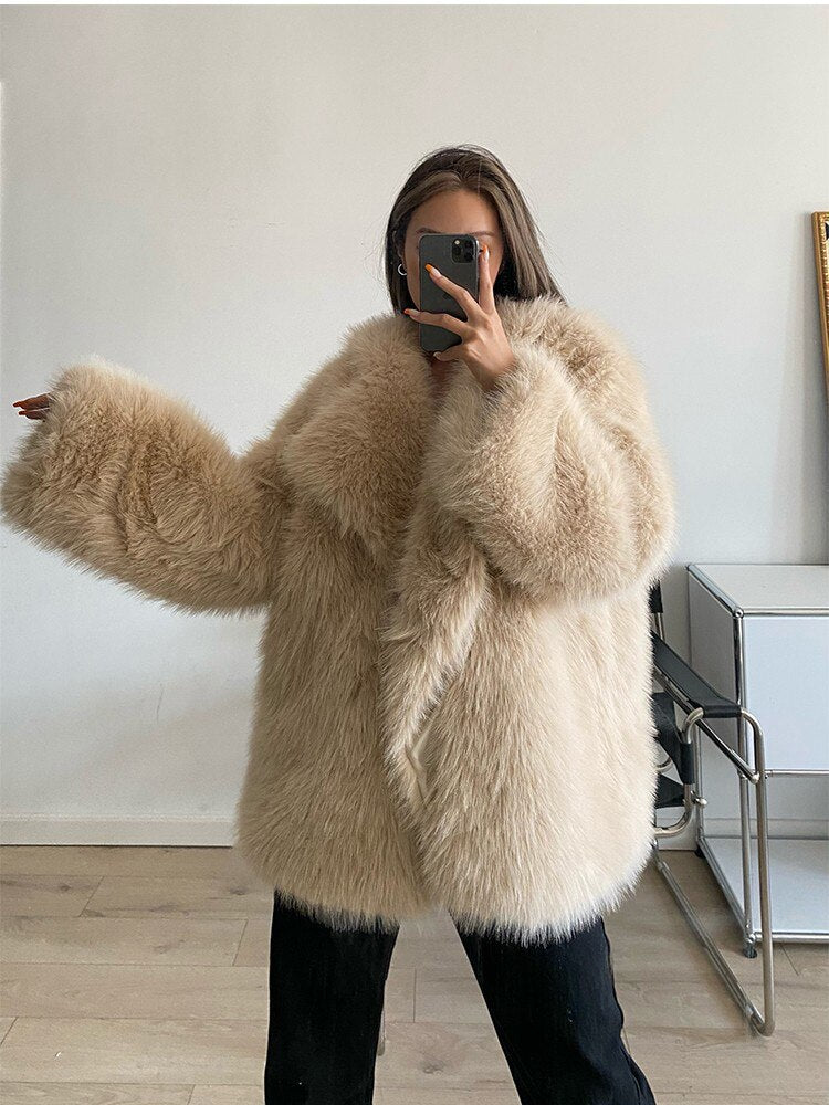 Ecological fur Monique oversized woman