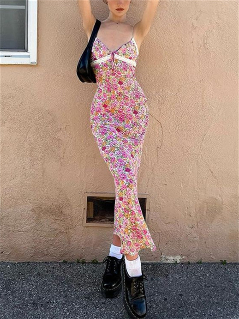 Long floral dress for women