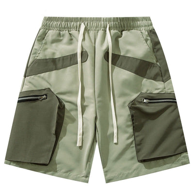 Cargo Shorts Streetwear Y2K Hip Hop Zipper Grey HYPE