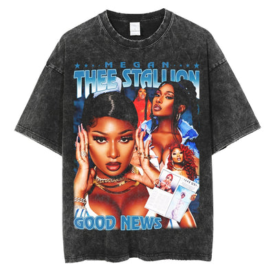Vintage Graphic Tshirt Female Rapper used style Black Hype