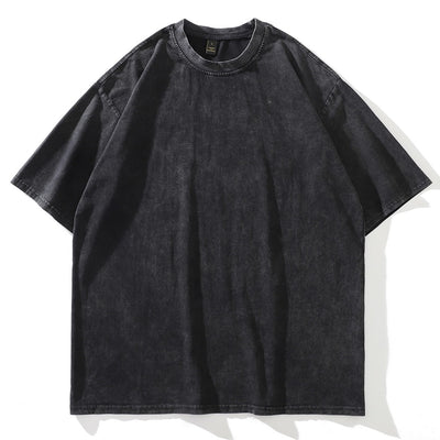 T-shirt Washed Distressed Oversized basic uomo Black Hype