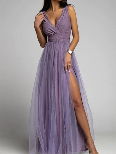 Abito Josel lungo romantic donna con spacco MUST HAVE