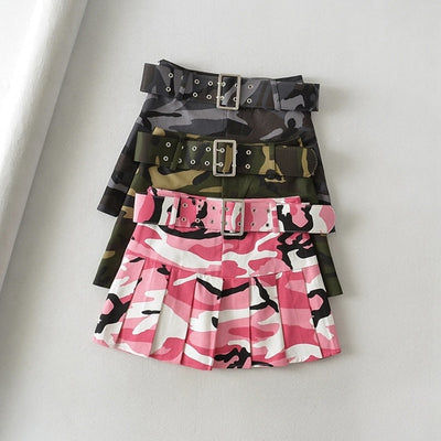 Retro Camouflage Mini Skirt High Waist mini gonna y2k MUST HAVE