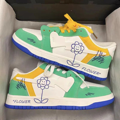 Sneakers cuore graffiti streetwear unisex green Hype