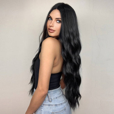 Long Black Synthetic Wigs wigs-LC2007-1 MUST HAVE