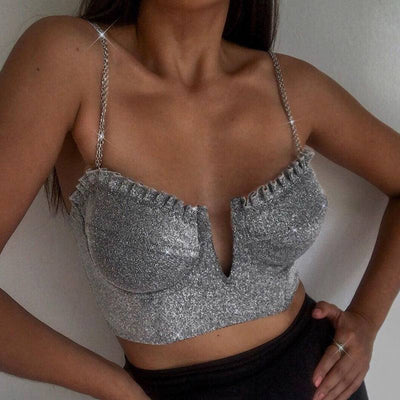 top glitter chain Gray MUST HAVE